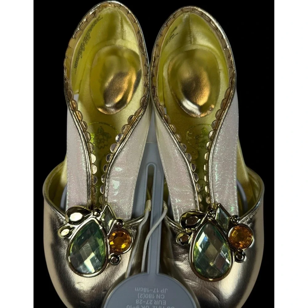 Disney Tiana Princess & the Frog Costume Shoes Dress Up Girls Gem Sparkle 11/12